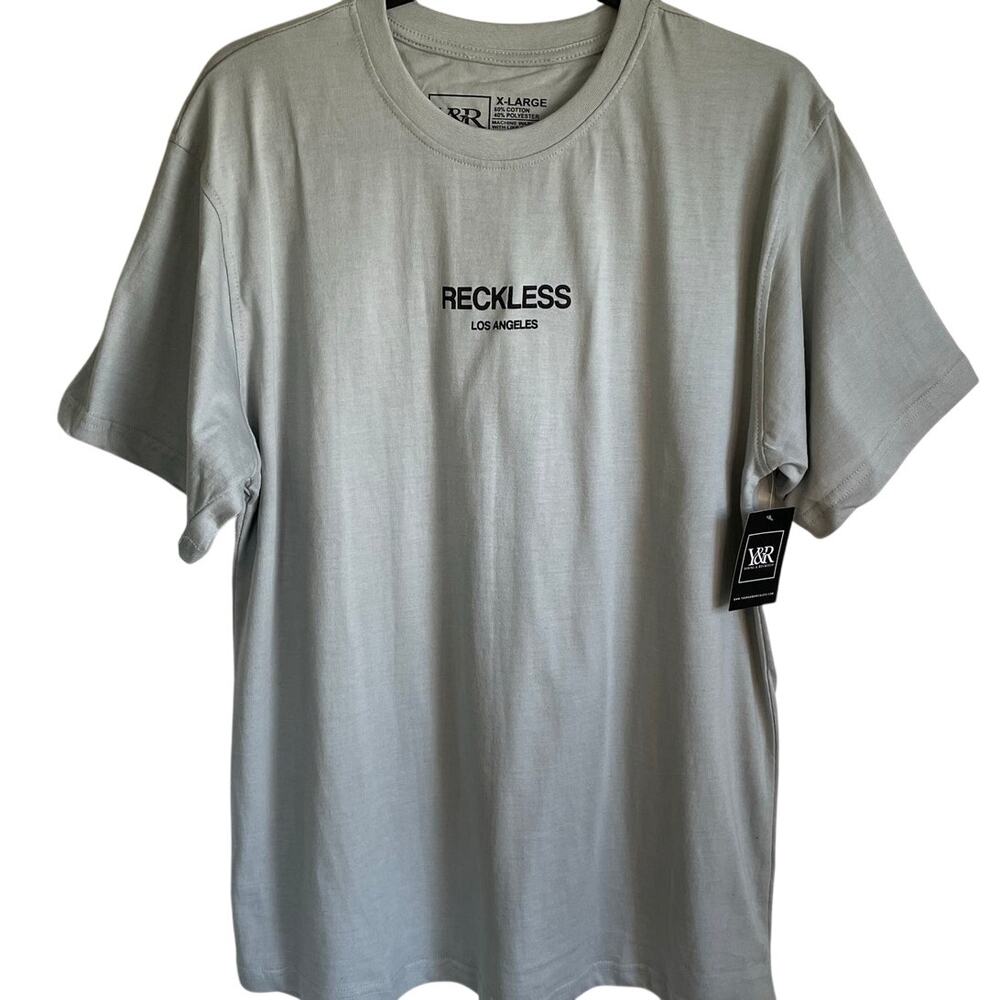 Young & Reckless NWT Gray Men's Sz XL Short Sleeve T-Shirt Tee Graphic Crew Neck